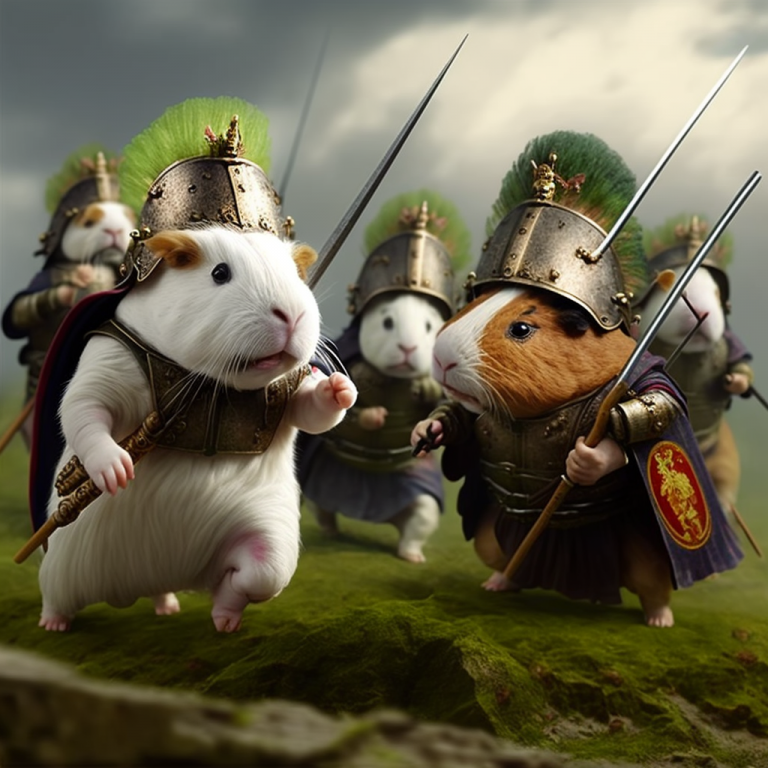 War Pigs Famous Battles with added Guinea Pigs Digital and AI Art