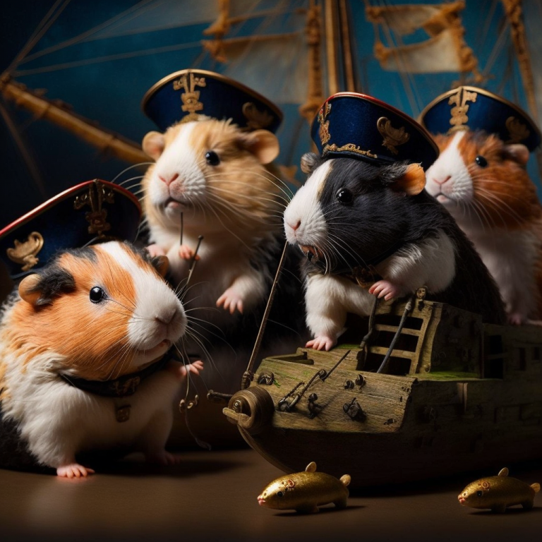 War Pigs Famous Battles with added Guinea Pigs Digital and AI Art