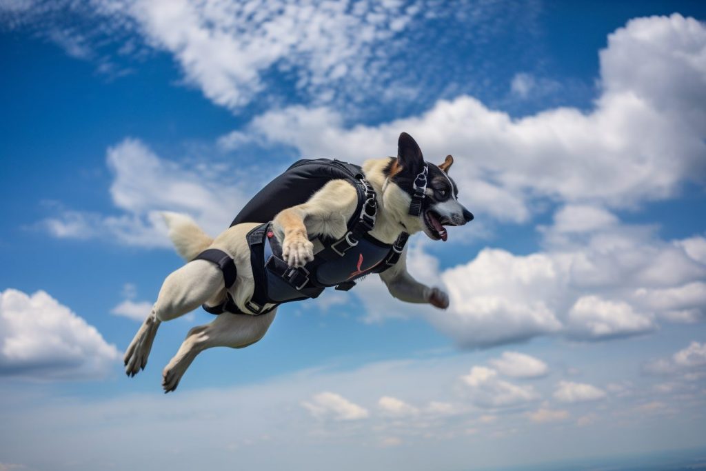 Skydiving Dogs Digital and AI Art