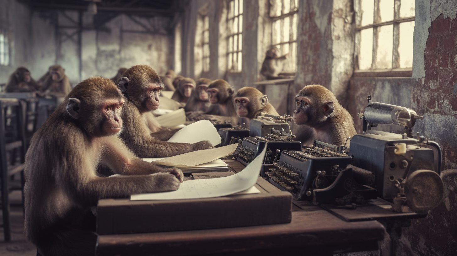 Shakespeare, Infinite Monkeys and Infinite Typewriters Digital and AI Art